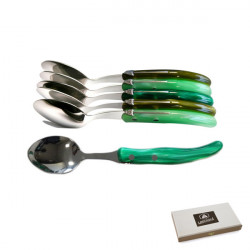 Set di 6 cucchiaini contemporanei Laguiole - Sfumature verdi dei prati