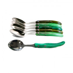 Set di 6 cucchiaini contemporanei Laguiole - Sfumature verdi dei prati