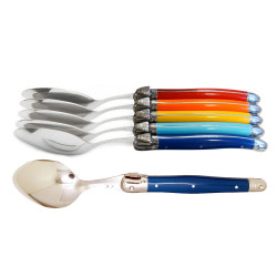 Set of 6 traditional Laguiole tablespoons - Rainbow Shades