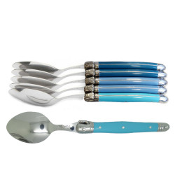 Set of 6 traditional Laguiole tablespoons - Ocean Blue Shades
