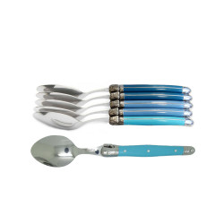 Set of 6 traditional Laguiole teaspoons - Ocean Blue Shades