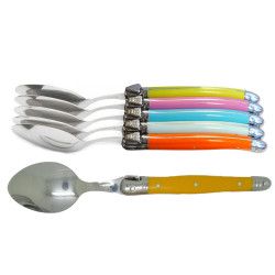 Set of 6 traditional Laguiole tablespoons - Pastel Shades