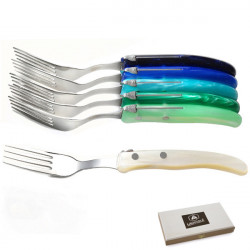 Set of 6 contemporary Laguiole forks - Sea side