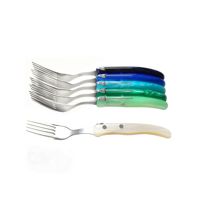 Set of 6 contemporary Laguiole forks - Sea side