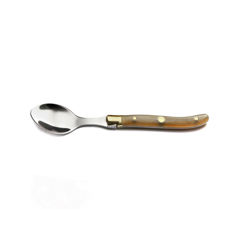 clear horn handle large spoon, made in France