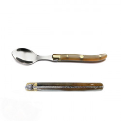 clear horn handle small spoon, made in France