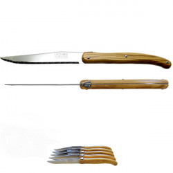 Laguiole Messer, Griff aus Olivenholz, handgefertigt