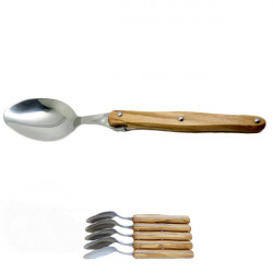 grande cucchiaio Laguiole, manico in legno d'ulivo, fatti a mano