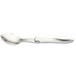 solid polished stainless steel large spoon