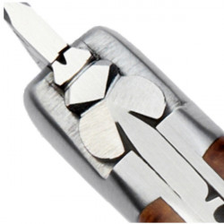 Laguiole amourette wood handle knife, leather case
