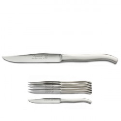 solid matte stainless steel knife, forged