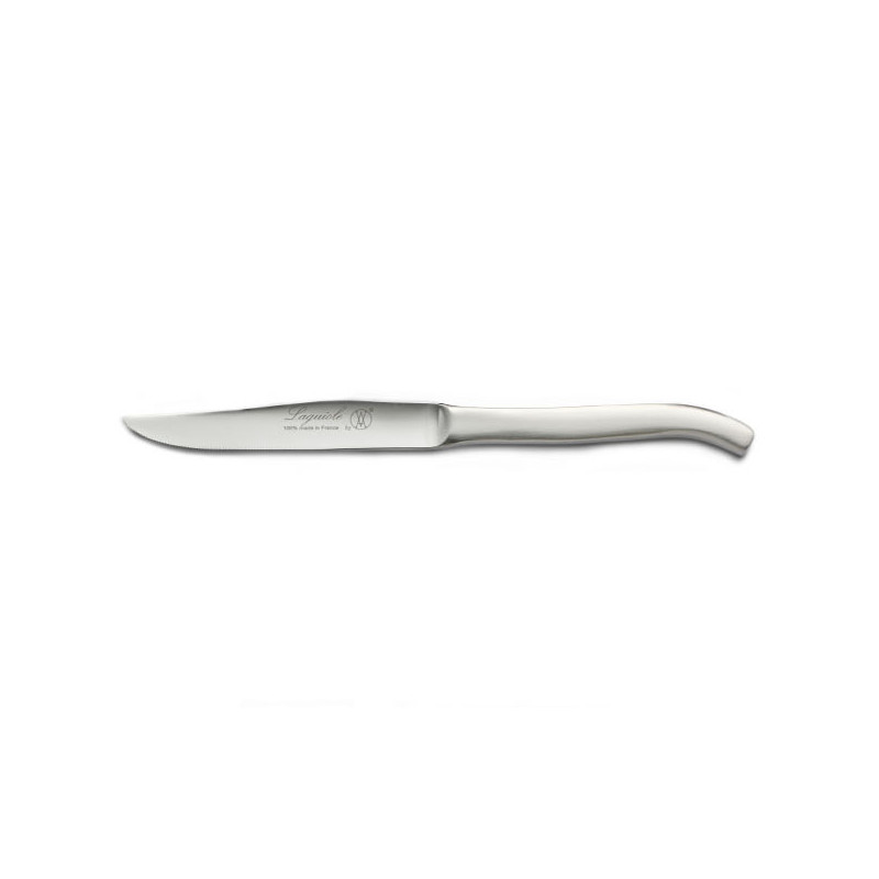 solid matte stainless steel knife, forged
