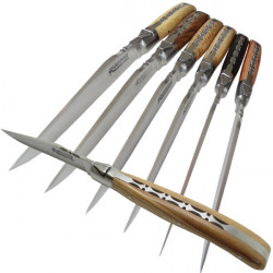 Laguiole Excellence 6er Set Messer - Griffen verschiedenen Hölzern hand. Handgeschmiedet nach alter Tradition
