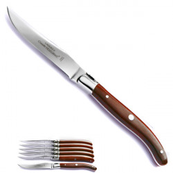 Laguiole Excellence boxed set of 6 rosewood handle knives