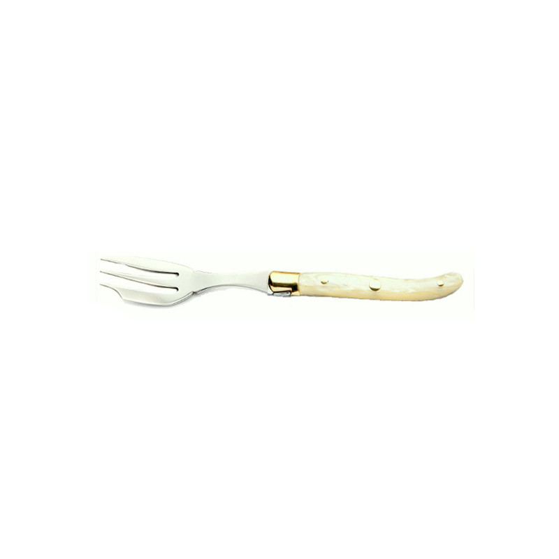 1 natural marbled Nacrine handle cake fork (or oyster), single