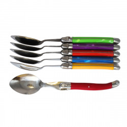 Box of 6 Large, brightly colored spoons - Laguiole Heritage