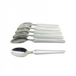6 Large White Spoons -...