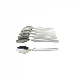 6 Small White Spoons -...