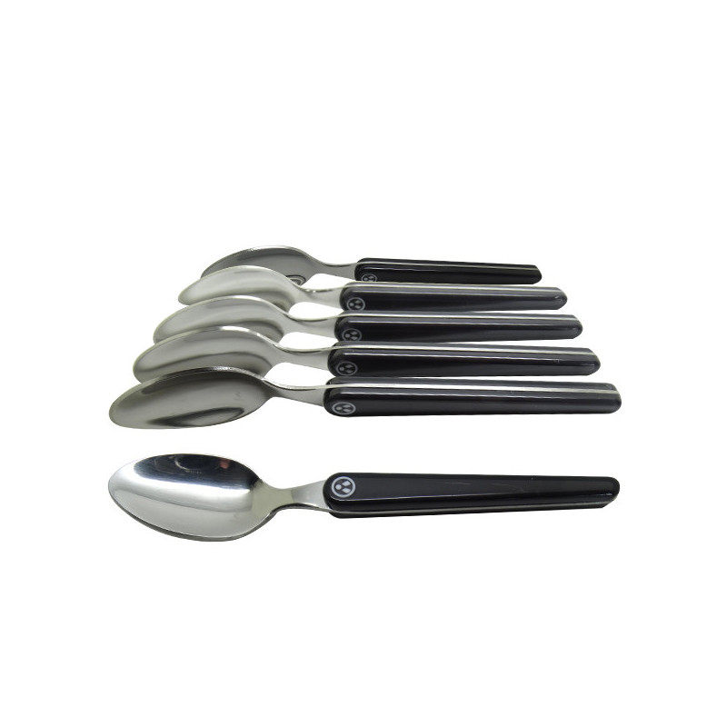 6 Large Anthracite Gray Spoons - Laguiole Heritage