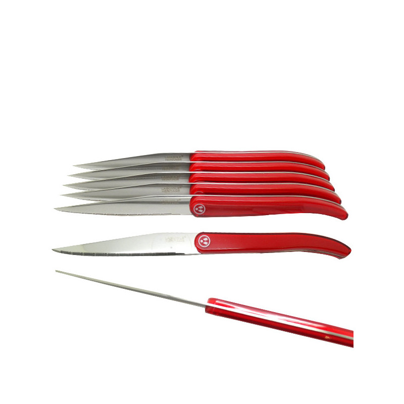 6 red knives - Laguiole Heritage