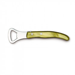 Contemporary Laguiole bottle opener - Olive green color