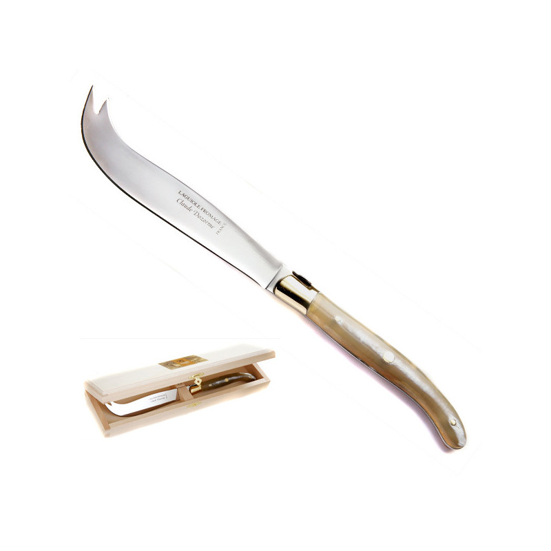 Laguiole cheese knife Clear horn handle