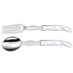 Laguiole contemporary serving cutlery - Pearl White color