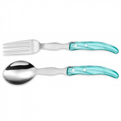 Laguiole contemporary serving cutlery - Turquoise color