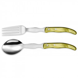 Laguiole contemporary serving cutlery - Olive green color