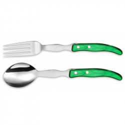 Laguiole contemporary serving cutlery - green color