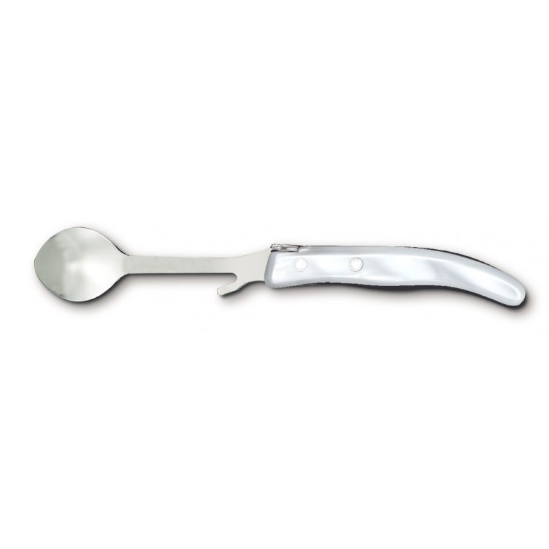Contemporary Laguiole jam spoon - Pearly white