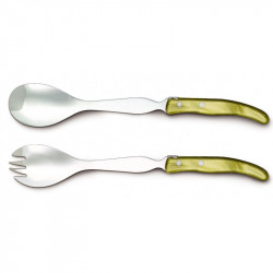 Laguiole contemporary salad servers - Olive green color