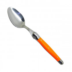 orange Laguiole large spoon "I create my table", handmade in France.
