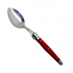 orange red Laguiole large spoon, "I create my table", handmade in France.