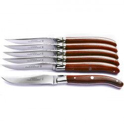 Laguiole Excellence boxed set of 6 rosewood handle knives