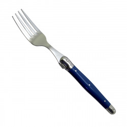 Navy blue Laguiole fork "I create my table", handmade in France.