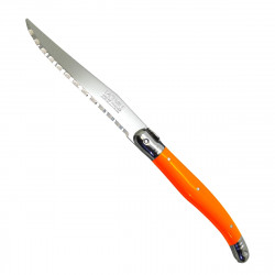 orange Laguiole knife "I create my table", handmade in France.