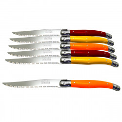 Set of 6 traditional Laguiole knives - St Tropez Shades