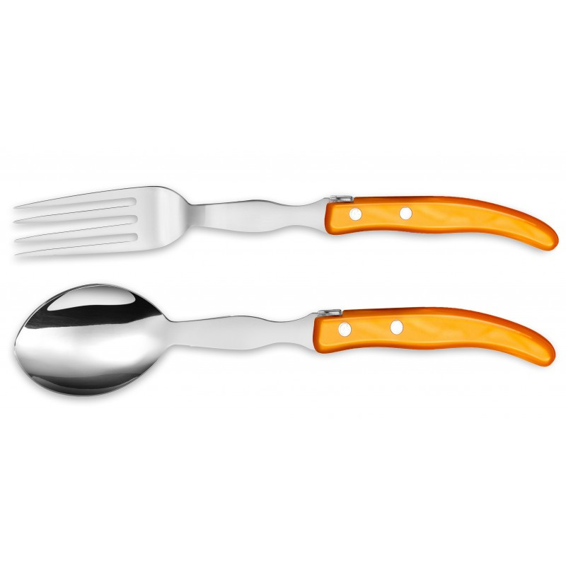 Laguiole contemporary serving cutlery - Orange color