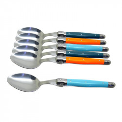 Set of 6 traditional Laguiole tablespoons - Coral Reef Tones