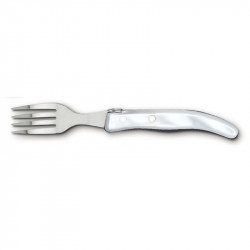 Laguiole contemporary cake fork - Pearl White color