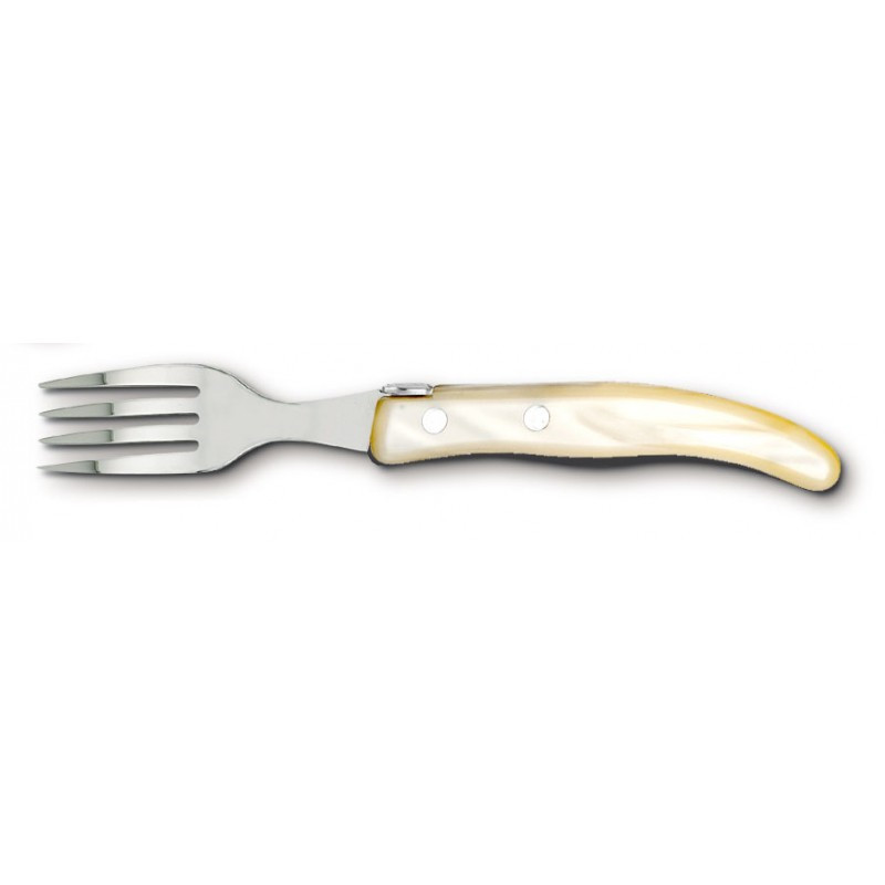 Laguiole contemporary cake fork - Ivory shade color