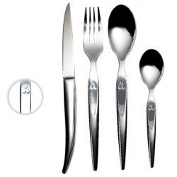 24-piece stainless steel cutlery set, contemporary style - Laguiole