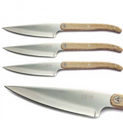 Set of 3 Laguiole Heritage Steak knives, light wood handle