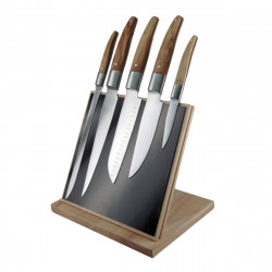 Bloque de 5 cuchillos de cocina - Mango de madera de Olivo - Laguiole Héritage