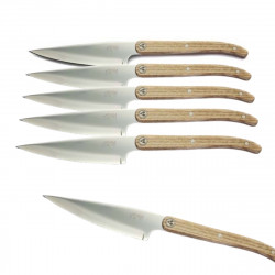 Caja de 6 cuchillos para carne Laguiole Heritage, mango de madera clara
