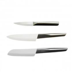 Set di 3 coltelli da cucina, ufficio, Santoku - Ceramica - Metallo satinato - Heritage Laguiole
