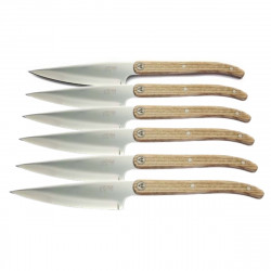 Caja de 6 cuchillos para carne Laguiole Heritage, mango de madera clara
