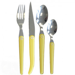 Set of 16 Yellow cutlery -...