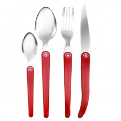 Set of 16 Red cutlery -...